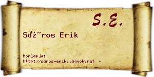Sáros Erik névjegykártya