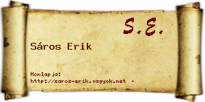 Sáros Erik névjegykártya