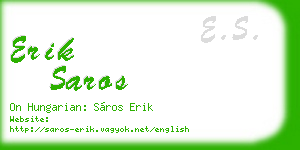 erik saros business card