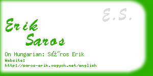 erik saros business card